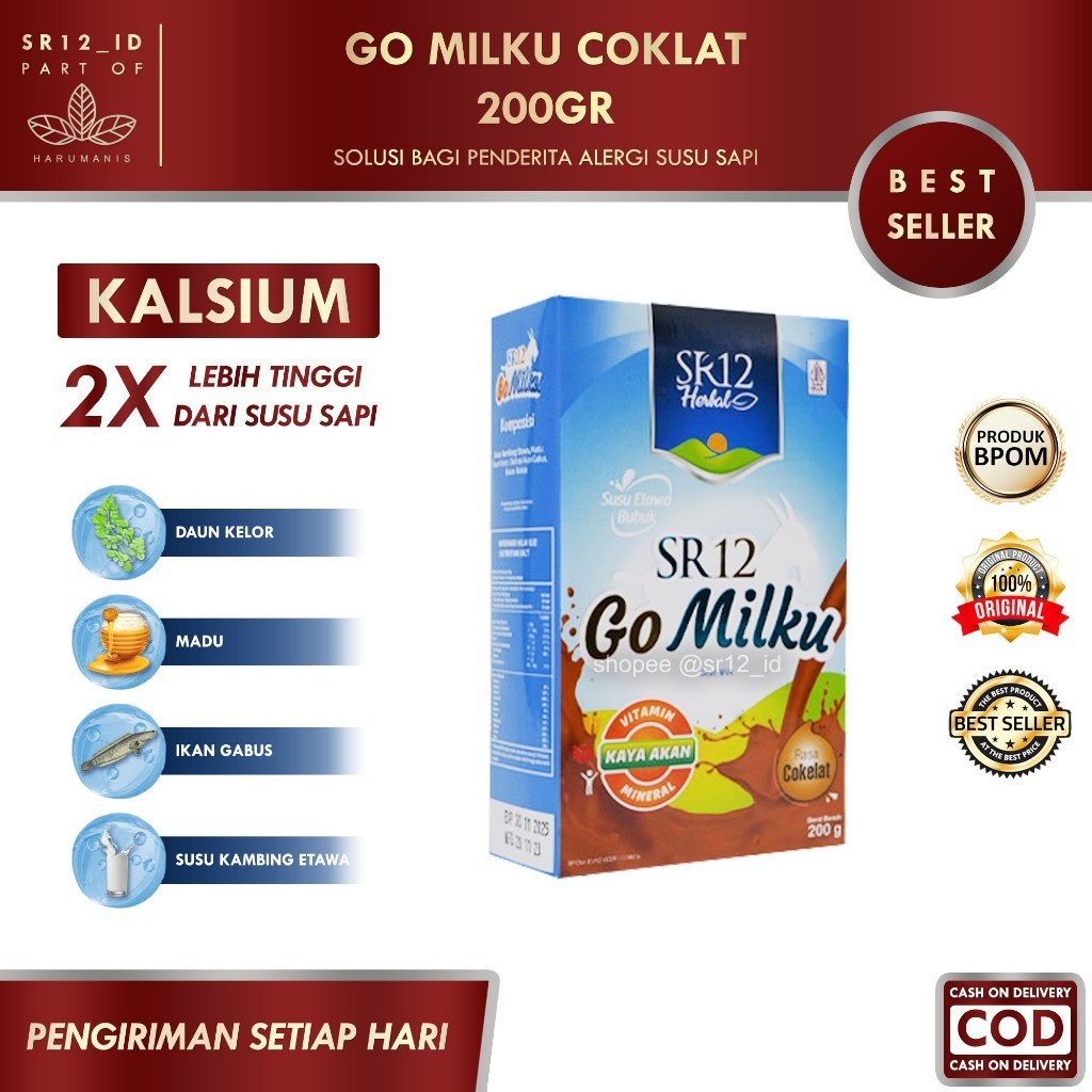 

GO MILKU COKLAT 200GR SR12 / GOMILKU SR12 / SUSU KAMBING ETAWA SR12