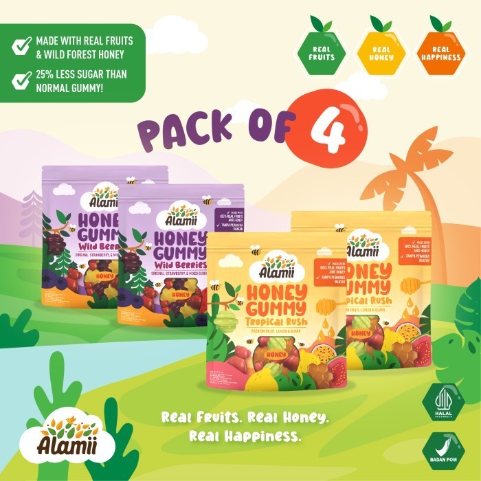 

Alamii Honey Gummy - Pack of 4 x 40g (Mix Varian)