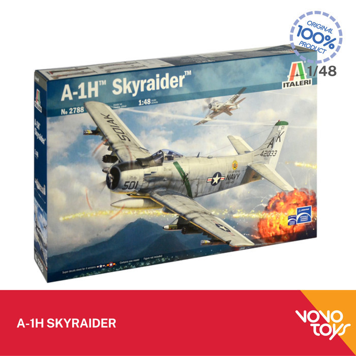 AR2158 Model Kits 1/48 Pesawat A-1H SKYRAIDER Fighter aircrafts by Italeri
