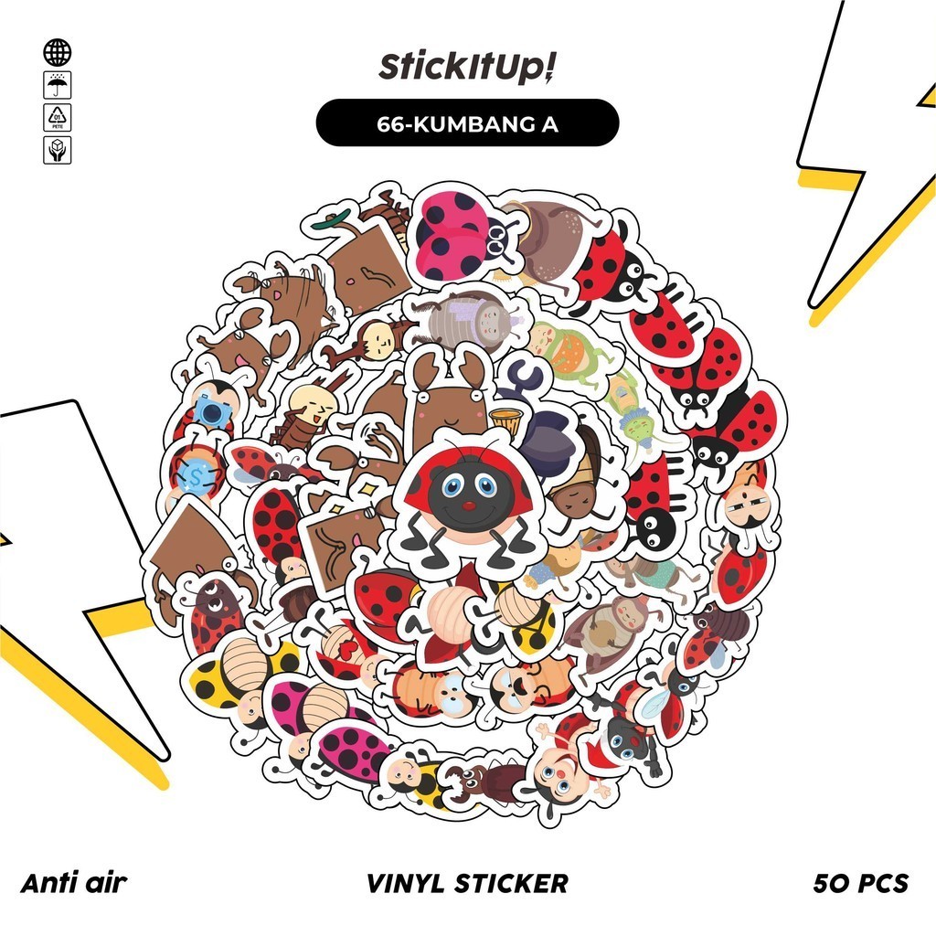 

COD✨ 50 Pcs Stiker Pack Graffiti Motif Kartun Hewan Kumbang Lucu Lucu Aesthetic Vynil Waterproof untuk Freebies Sticker Buku Journal Casing HP Laptop