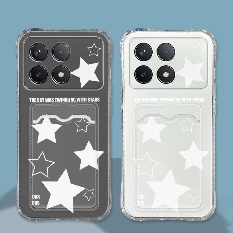 Five-Pointed Star Pattern Put Id Card Phone Case Casing For Redmi K50 Ultra/K60 Ultra/K70E/9 Power/9
