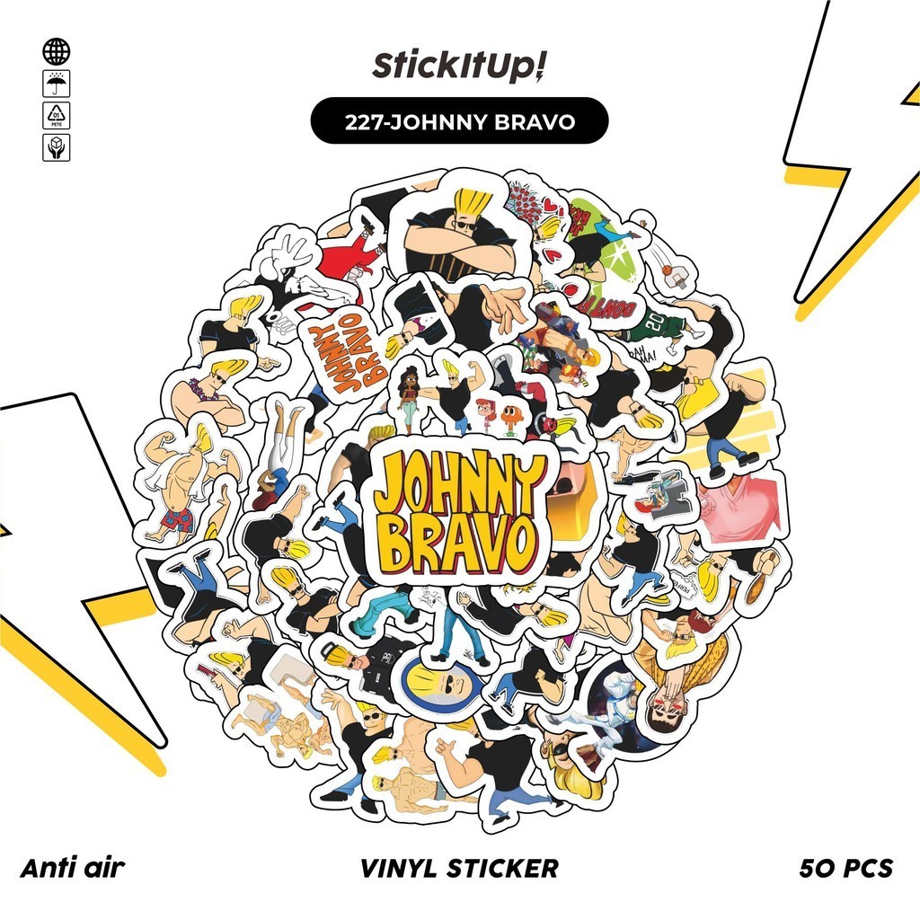 

COD✨ 50 Pcs Stiker Pack Graffiti Motif Kartun Jhonny Bravo Lucu Lucu Aesthetic Vynil Waterproof untuk Freebies Sticker Buku Journal Casing HP Laptop
