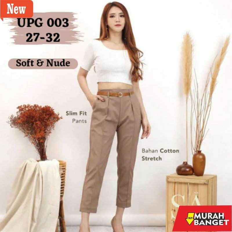 Celana anti kusut wanita yg viral- UPGRADE PREMIUM 003 'SOFT & NUDE' series CELANA UPGRADE KANTOR BA