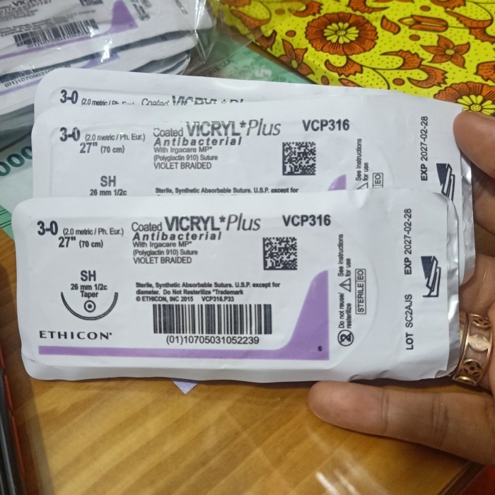 vicryl 3/0 plus anti bacterial vcp 316 per pcs