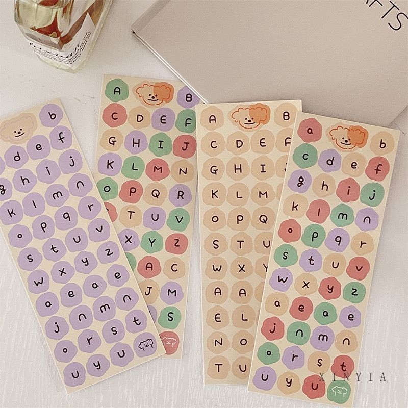 

[riBBon] 1PC Sticker Alphabet Untuk Dekorasi Jurnal Scrapbook / Stiker Tulisan Huruf Kecil dan Besar