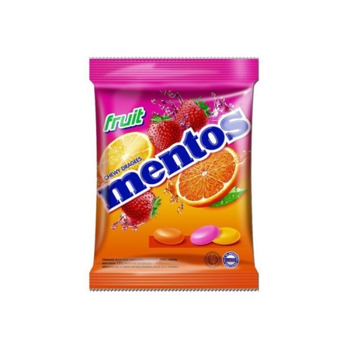 

Permen Mentos Chewy Dragees Fruit 135gr Isi 50pcs Cemilan Murah dan Enak