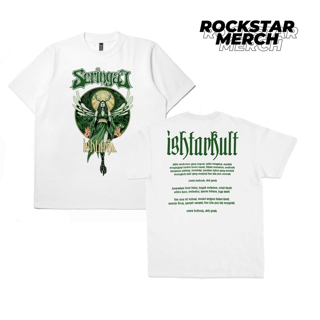 【COD】 NEW T-shirt Band Seringai Ishtarkult x Jager Meister ft Danilla Riyadi White KAOS /
