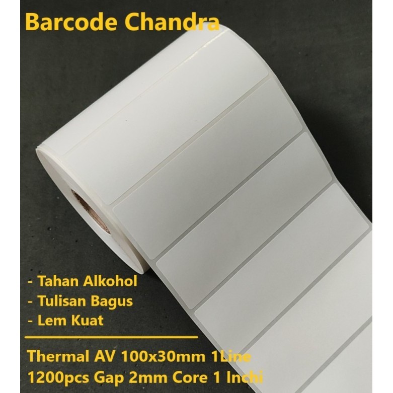 

promo ✨ -Direct Thermal 100x30mm 1Line 1200pcs Gap 2mm Core 1 Inchi ( AV)