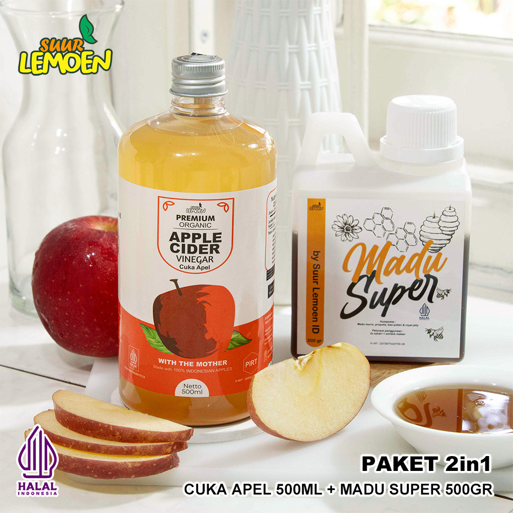 

Paket Bundling Diet Sehat - Cuka Apel 500 ml dan Madu Hutan Super 500 gr Asli by Suur Lemoen ID