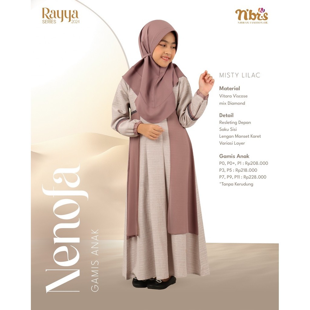 ORIGINAL NIBRAS Sarimbit Nenofa Gamis Anak Premium Terbaru by Nibras BEST SELLER Gamis Anak Perempua