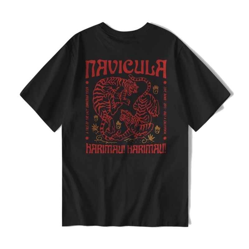 【COD】 T-Shirt Merchandise NAVICULA 'Harimau-harimau' | Bootleg KAOS