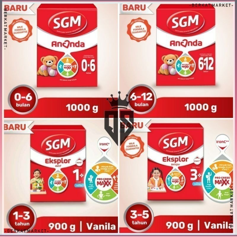 SGM Ananda Eksplor 0 - 6 , 6 - 12 bulan , 1 Plus, 3 Plus Vanila Susu 900 1000GR, SGM Soya Vanilla 70