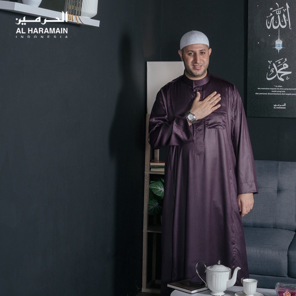 AL Haramain Jubah / Gamis Pria Remaja & Dewasa Viet Polos / Jubah AL Haramain | Biru Telur Asin | Ni