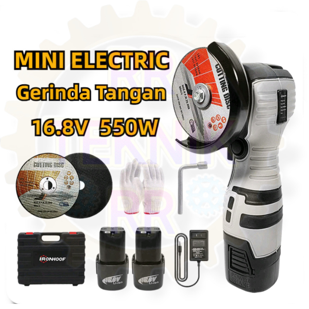 MINI Mesin gerinda tangan 2 Batrei 16.8V Cordless Tanpa kabel Praktis