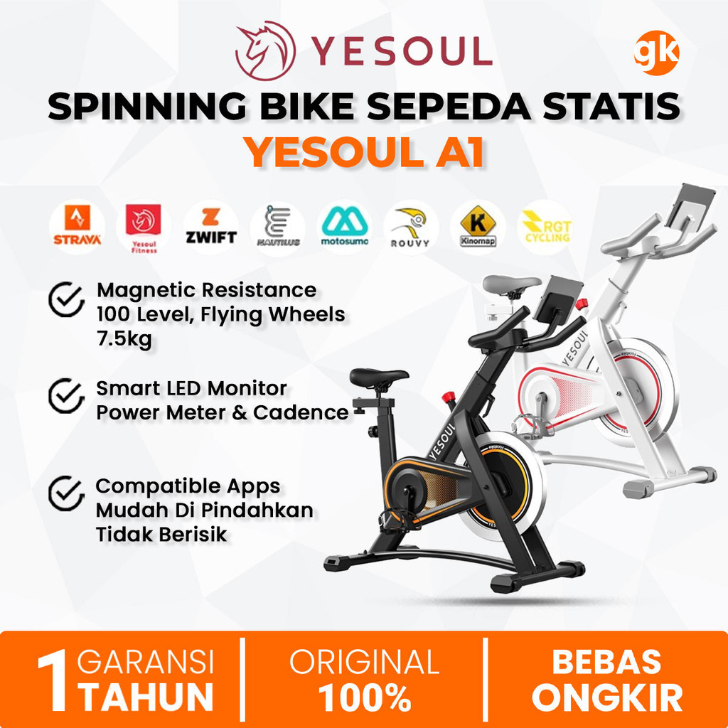 YESOUL A1 Sepeda Statis Smart Spinning Bike Magnetic Gym Fitness Strava