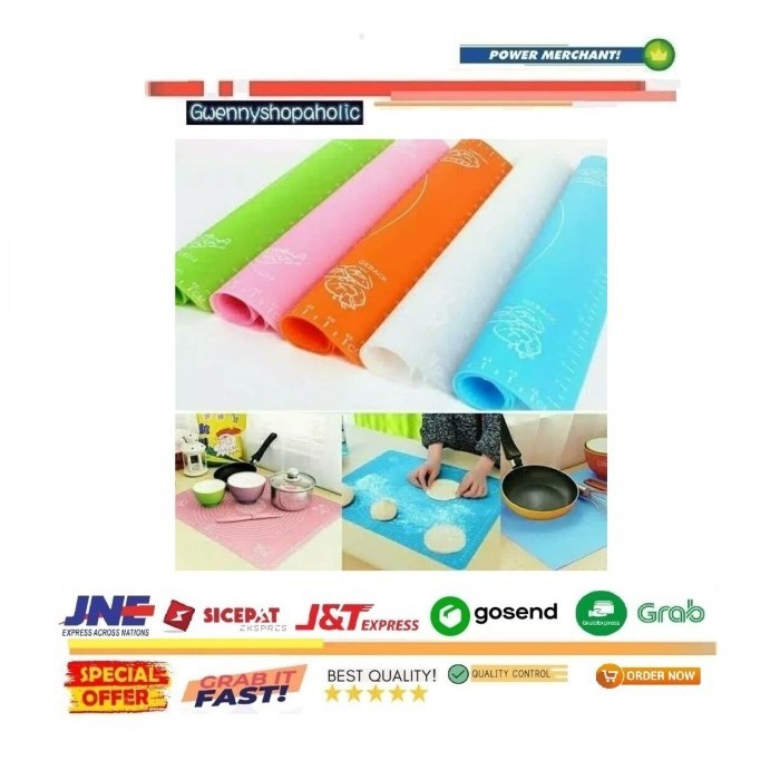 

TERJUAL Karpet Rolling Adonan Kue Bahan Silikon 70*50CM