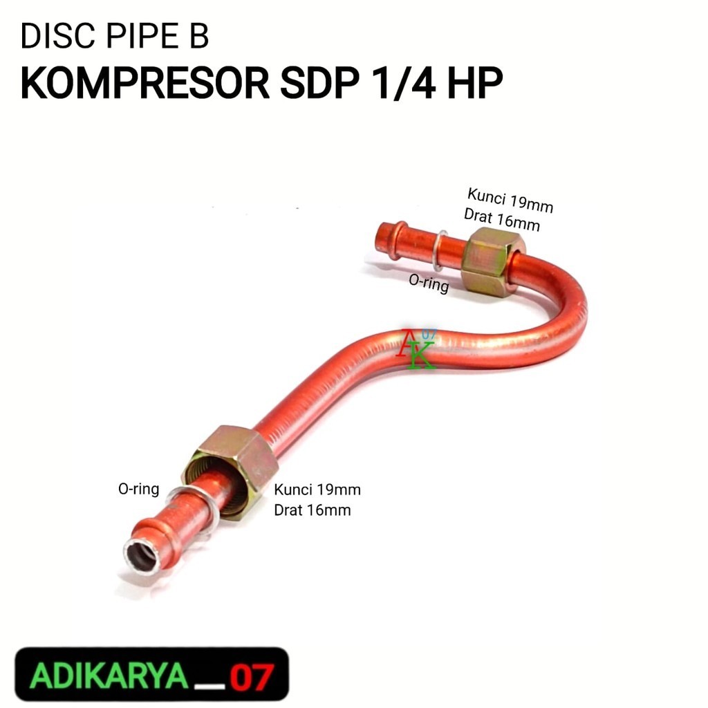 Selang Tanda Tanya Kompresor 1/4 HP SDP Selang Kompresor 1/4 HP Discharge Pipe B Kompresor 1/4 HP
