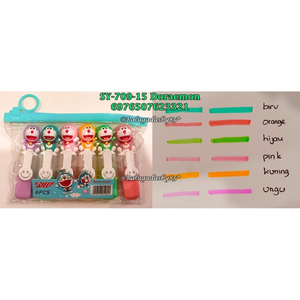 

(1 Set Isi 6 Pcs) GROSIR Highlighter Kepala Doraemon SY-709-15 / Highlighter Kepala Boneka GXIMP