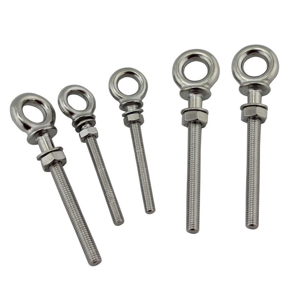 5PCS HX Long Shoulder Lifting Eye Bolt With Nut 316 Stainless Steel M6 M8 M10 For Wire Rope Lifting