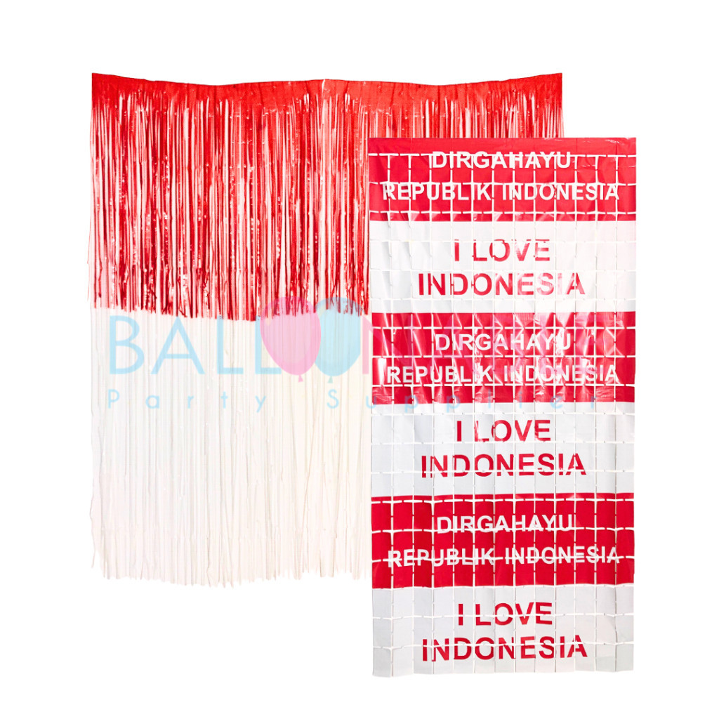 HappyBalloon Tirai Merah Putih / Tirai Dirgahayu RI / Indonesia