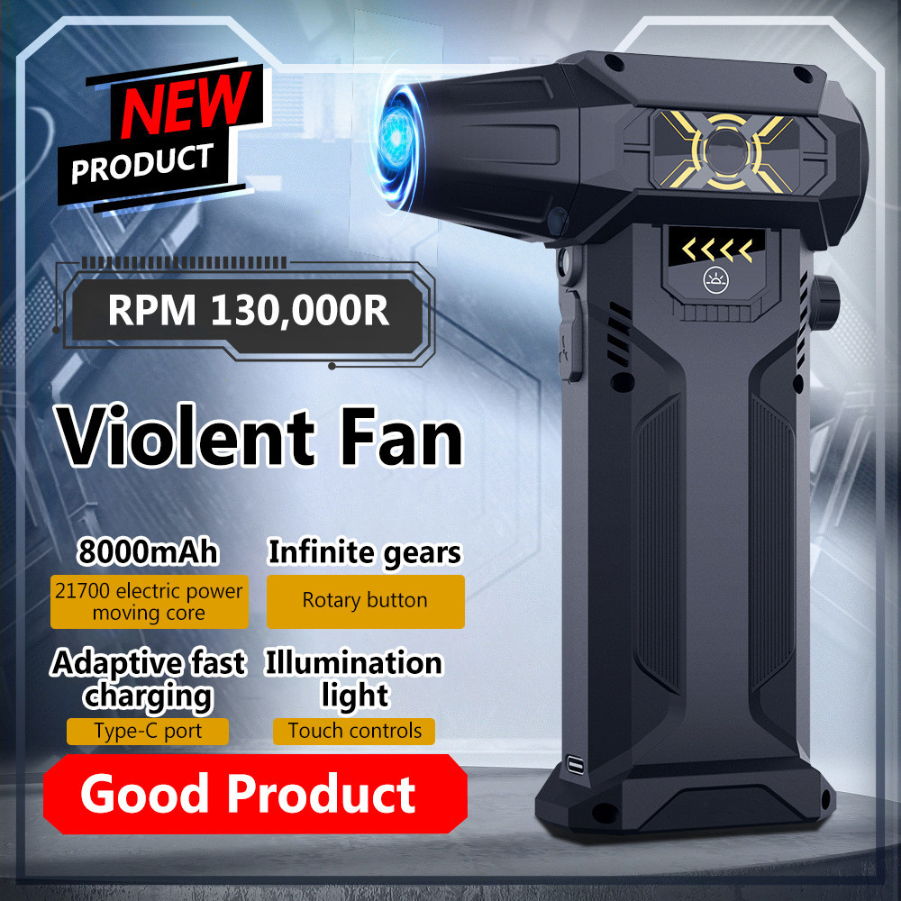 Violent Air Blower 130000RPM High Speed Hurricane Vacuum Dust Cleaning Blower Wireless Mini Portable