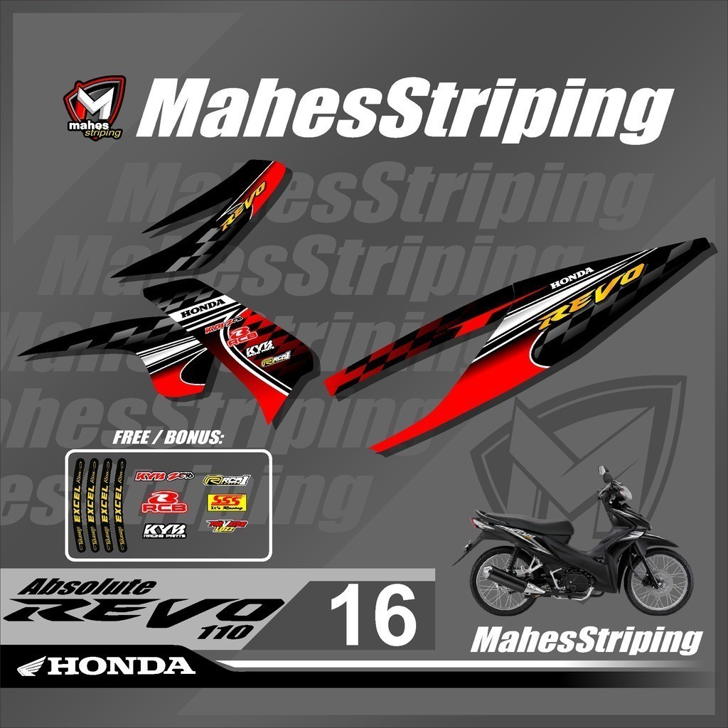 Striping Sticker Revo Absolute - Stiker Lis Variasi Revo 2010-2013 Desain Racing Roadrace