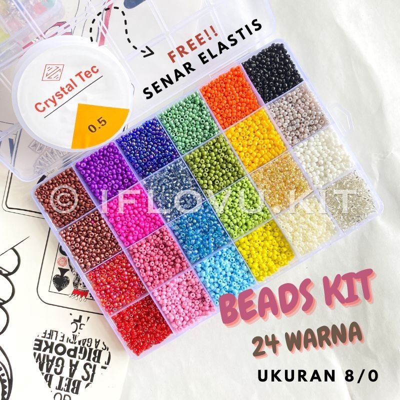 MB88 - Diy Pernak Pernik Gelang 1 Box Mute Manik Manik Pasir - Diy Manik Manik Gelang Aesthetic