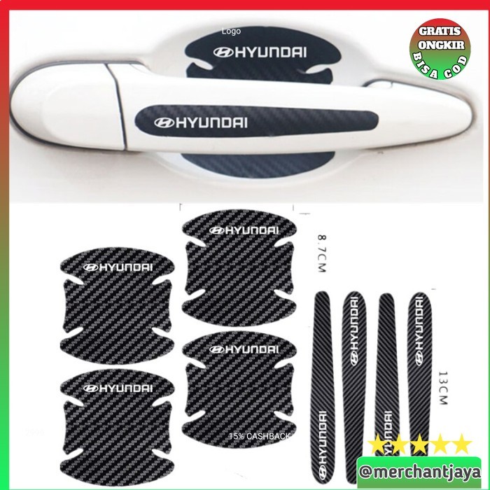

Stiker Mobil Outer Handle Anti Gores Pelindung Pintu Carbon Hyundai