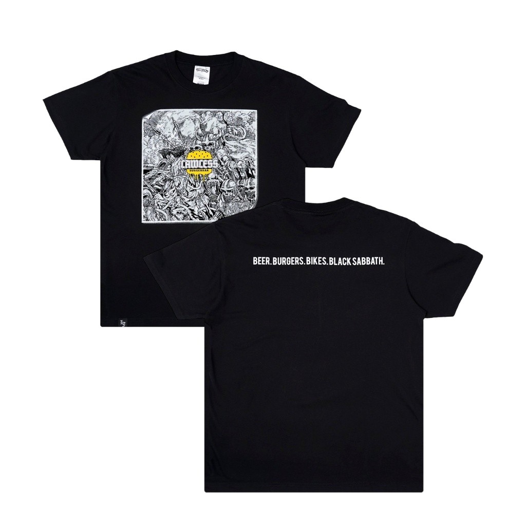 V-change 【COD】Lawless Burgerbar - Burger Wrap Tshirt - Black Tidur pendek Fashion Hardworking T shir