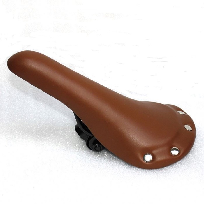 Sadel Sepeda Klasik Paku Vintage Retro Saddle Classic Model Kulit - Cokelat