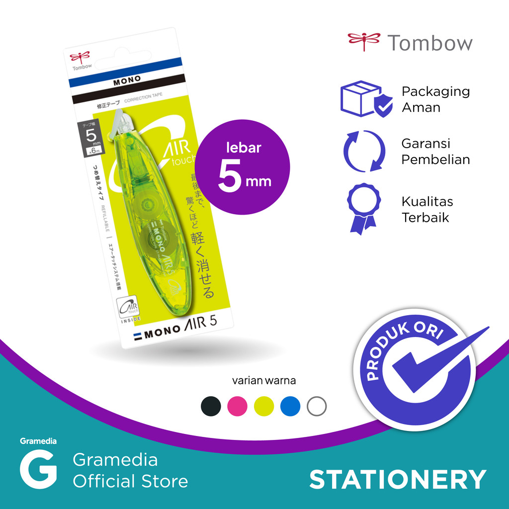 

Tombow Mono Air Refillable Pen Style 5Mm X 6M Lime