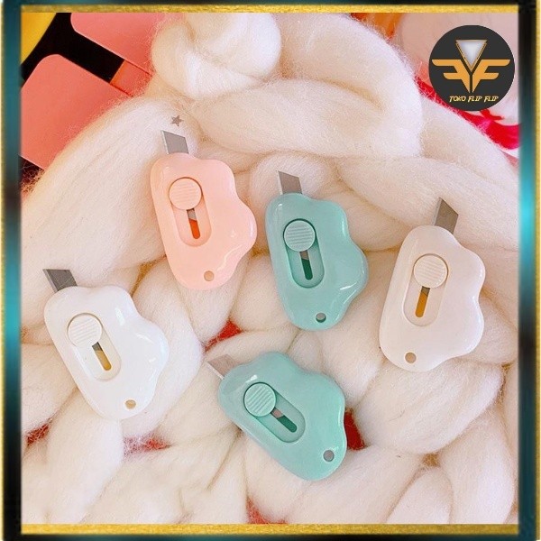 

Pisau Cutter Pemotong Kertas Mini Motif Awan Cloud Cutter Pemotong Kertas Mini portable Travel Cutter