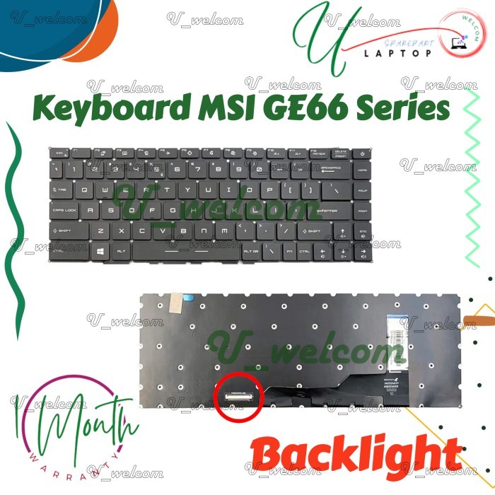 Keyboard Laptop MSI GE66 Raider MS-1541 GS66 Stealth MS-16V1 Backlight