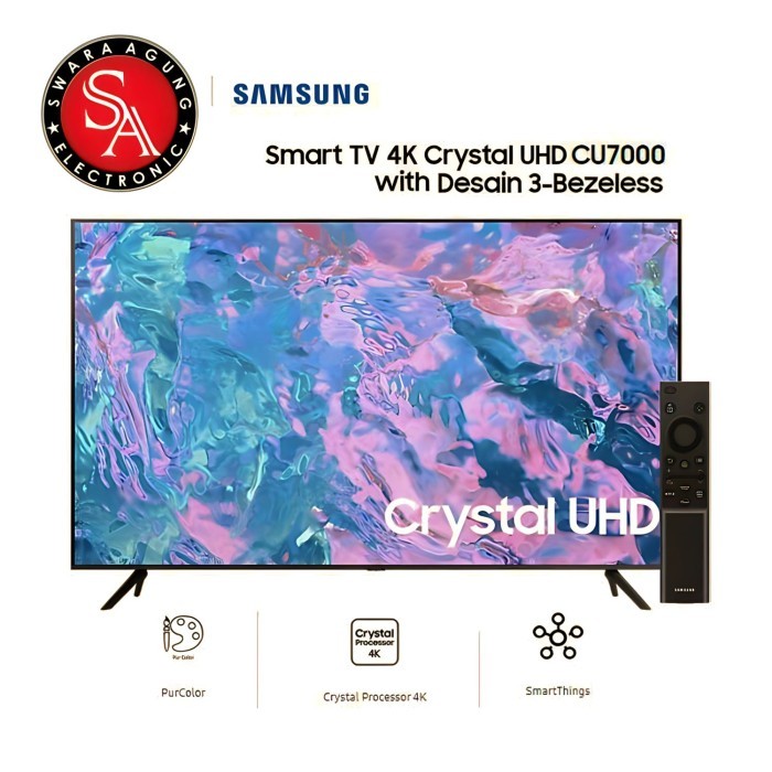 Led UHD Smart TV 43 Inch Samsung Type: 43CU7000 (Khusus Daerah Medan)