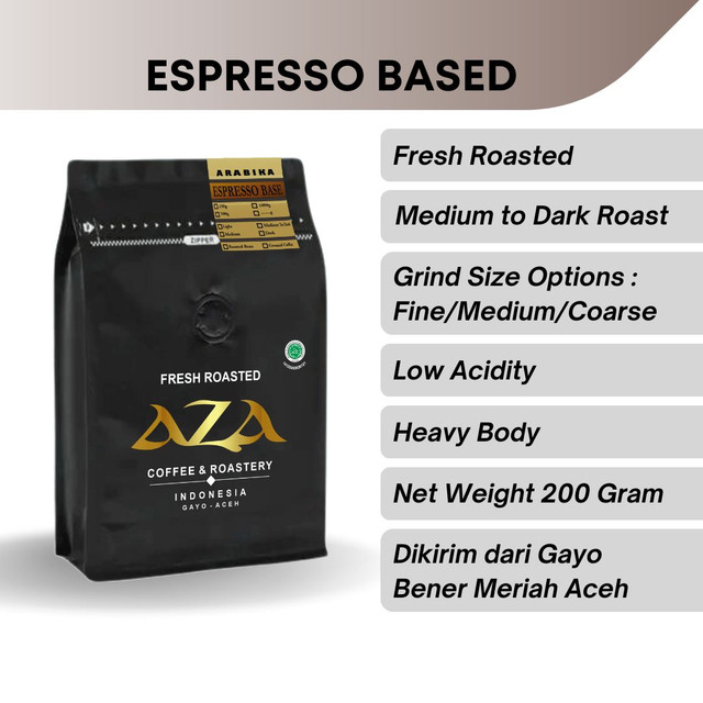 

Aza Coffee - Kopi Arabika Aceh Gayo Espresso Base 200 gr