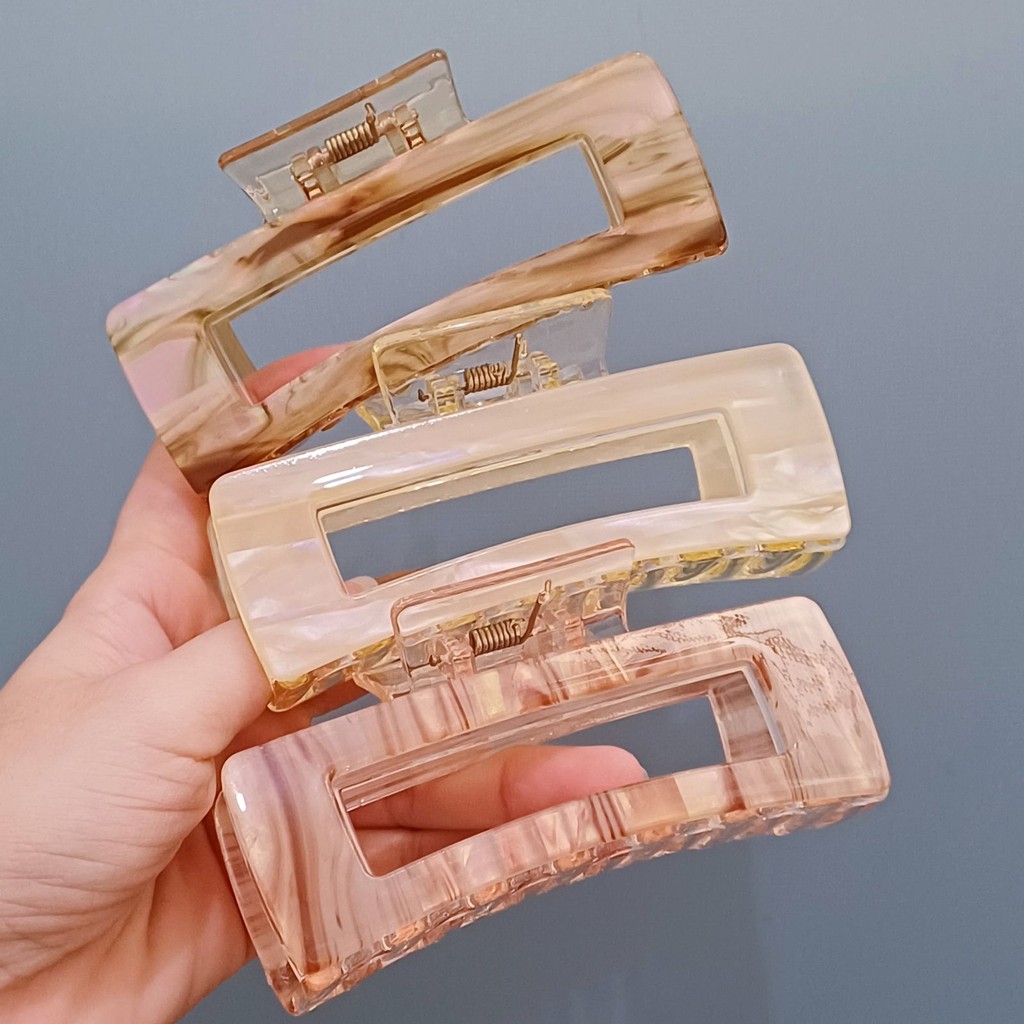 Jepit Rambut Korea Premium Jedai Besar Wanita Marmer Mutiara Acrylic High Quality ANTI PECAH Clips