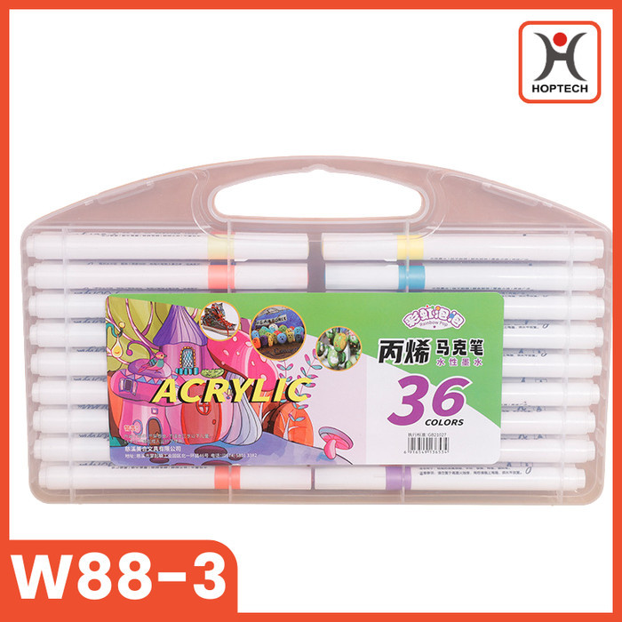 

Spidol Warna Akrilik Acrylic Markers Set Spidol 12/24/36/48 Warna Warni Dual Tip Coloring Set - 36 WARNA