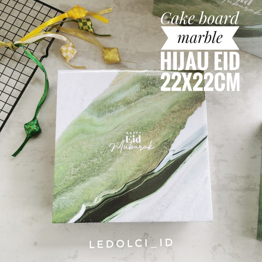 5 PCS CAKE BOARD ALAS KUE TEMA LEBARAN IDUL FITRI 22 x 22 CM