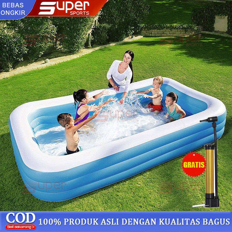 【Pompa angin】Mainan Kolam Renang Anak 150Cm/180Cm/200Cm/300Cm/dengan Pompa Udara/Alat Renang Luar Ru