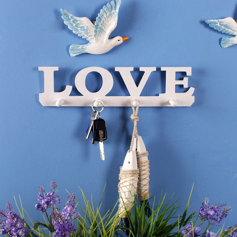 Kinbar Rak Dinding Love Untuk Gantung Kunci Tas dll Pajangan kayu Bentuk Love Kode 520