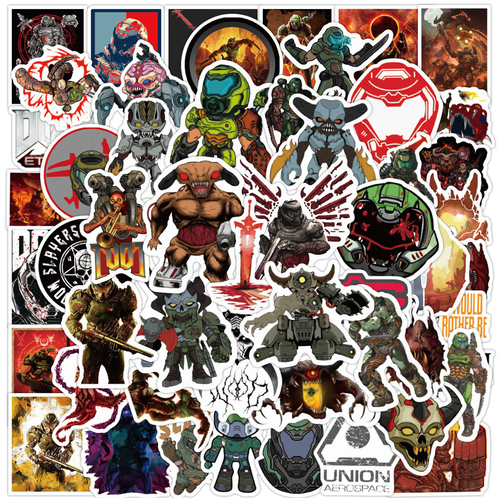 

10/30/50PCS Game Doom:Eternal Stickers Laptop Guitar Luggage Skateboard Bike Waterproof Cool Graffiti Sticker Decal Kid Toys