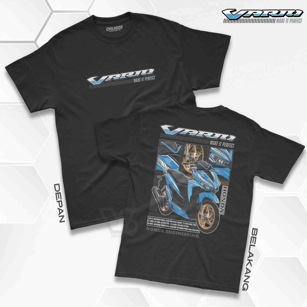 Kaos Honda Vario 150 Make It Perfect V2 - Baju Distro Motor Racing Honda Gank Herex | Kaos motor var