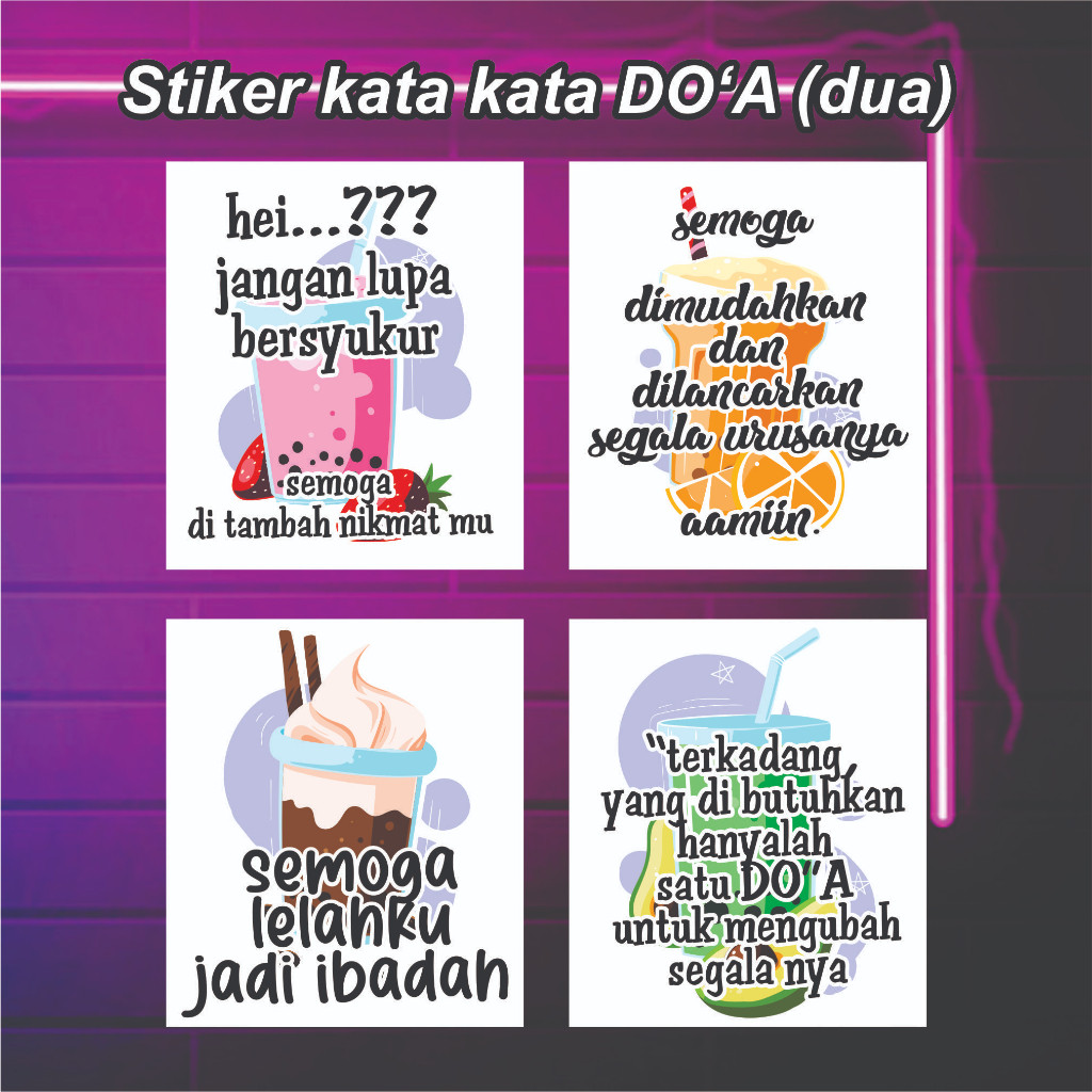 

100 pcs stiker minuman kata kata mendoakan