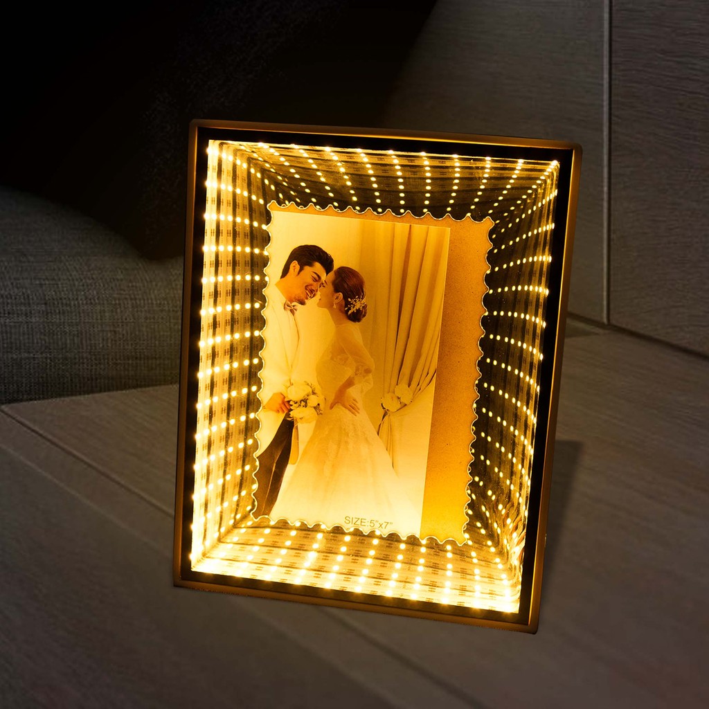 Bingkai Foto Lampu LED 3D/Pigura Berlian Lampu  Aesthetic Frame LED/MODERN PHOTO FRAME
