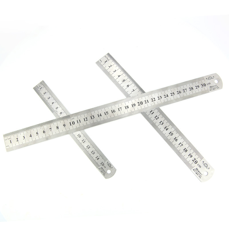 

1pcs Straightedge Double Side Scale Metal Ruler High Quality Stainless Steel Woodworking Drawing Measuring Tools 0-15/25/30mm