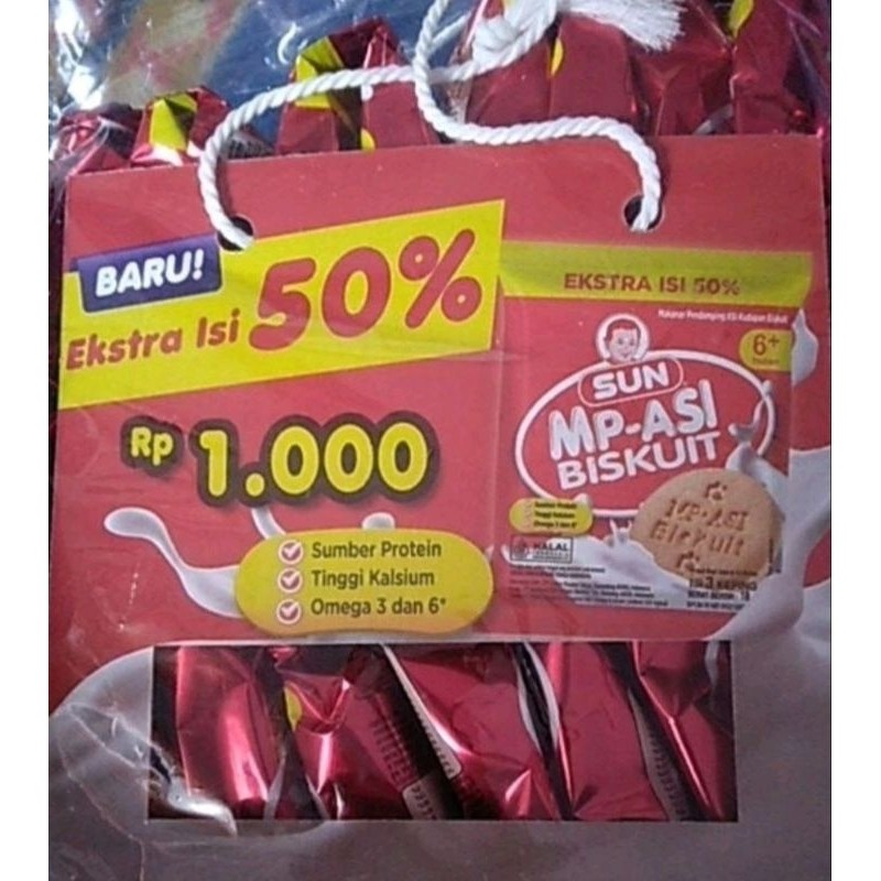 SUN MP-ASI biskuit 18g Renceng isi 10 sachet / 1pack (isi 20 pcs) / Biscuit Bayi MPASI