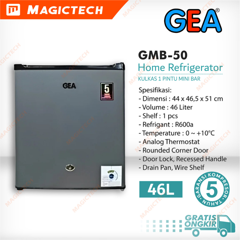 KULKAS MINI BAR GEA 1 PINTU GMB-50 46L