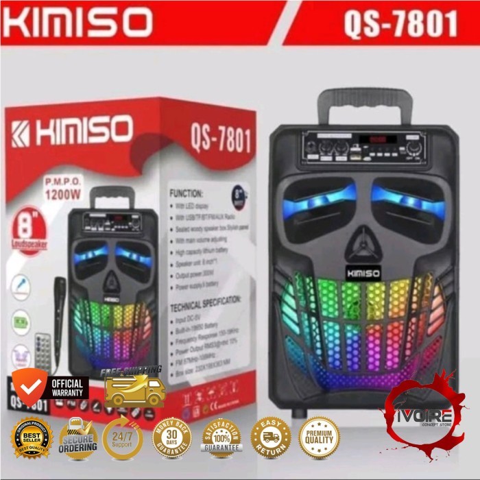Speaker + Kimiso / Brain Power QS-7801 (8 Inch) Bluetooth Mic Karaoke