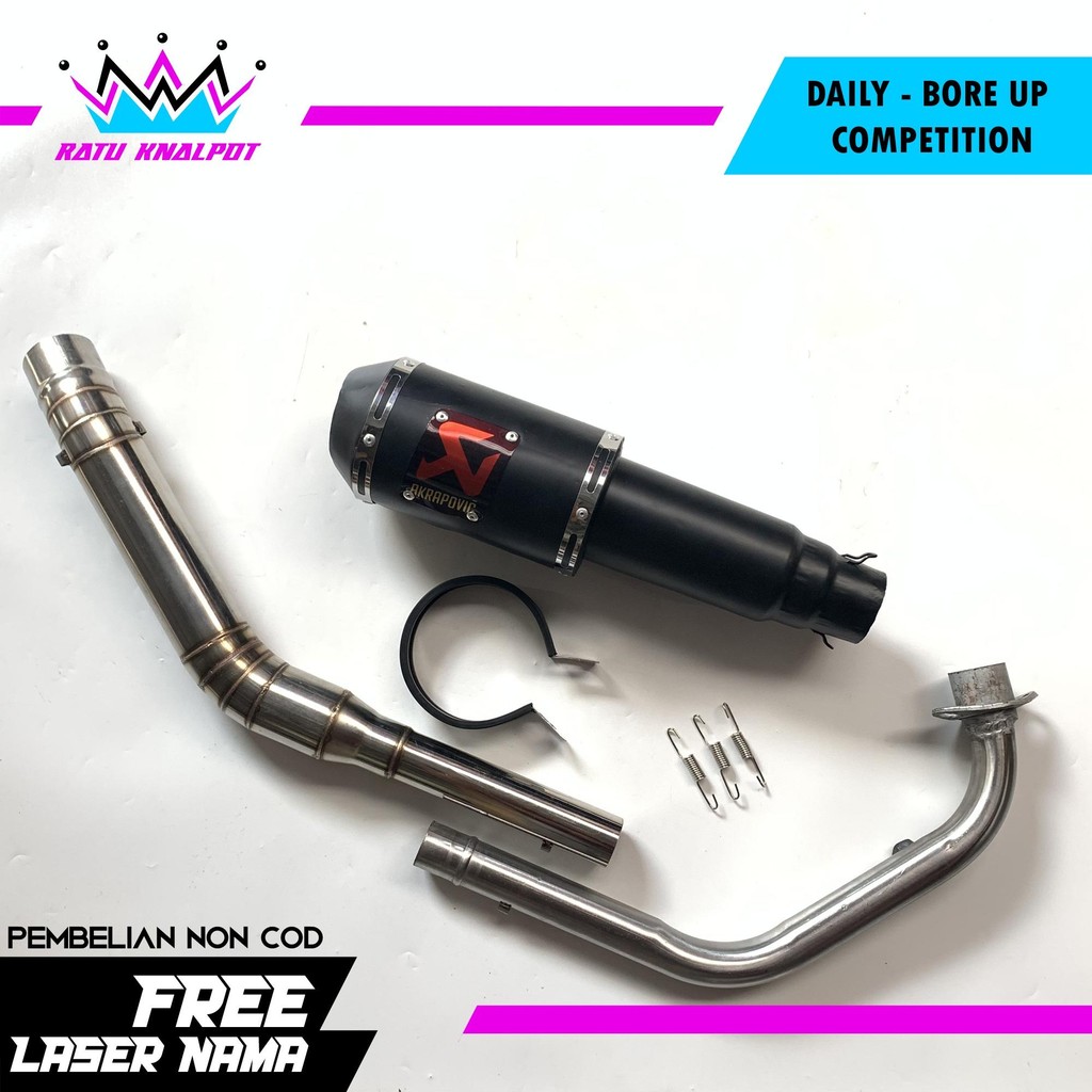 KNALPOT RACING AKRAPOVIC LORENZO HITAM DOFF VIXION DLL