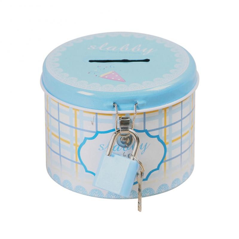 

House shape coin safe storage box Round Cute Piggy Bank Money Box With Metal Lock and Key Cartoon storage box Birthday Gift NEW